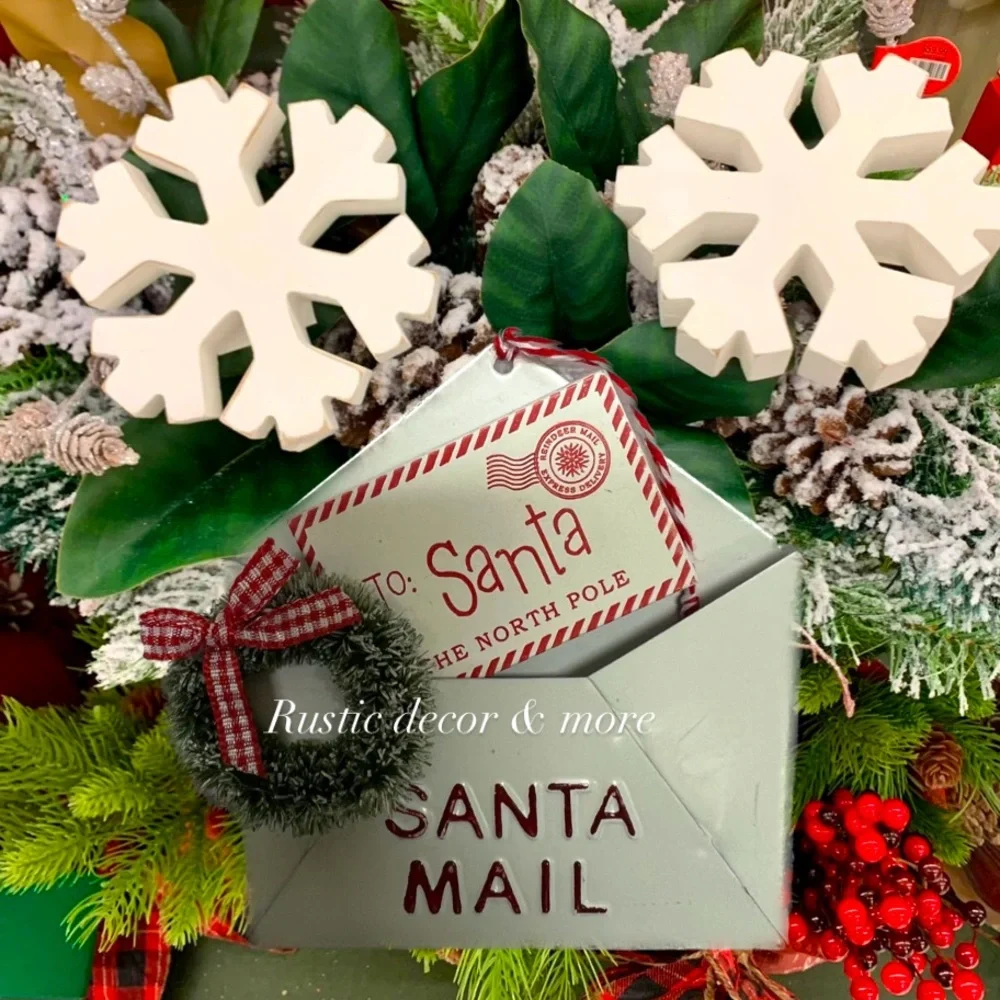 Target Santa Mail Envelope White & Red Ornament